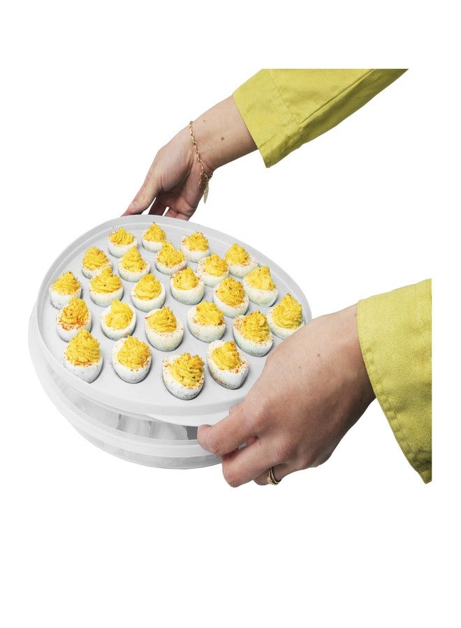 KOLORAE Reusable Deviled Egg Tray Carrier Serving Platter with Lid, Holds 2 Dozen Eggs, Great for Parties, Celebration Entertaining, Easter - Image 3