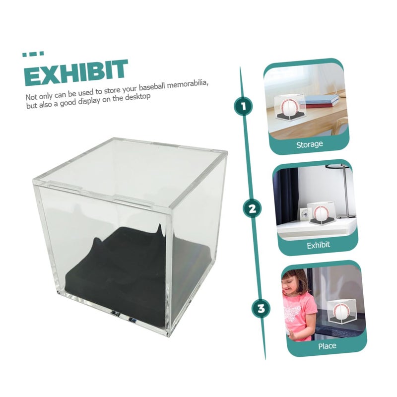 UV Protected Baseball Display Case with Base for Memorabilia Storage and Home Decoration - Image 3