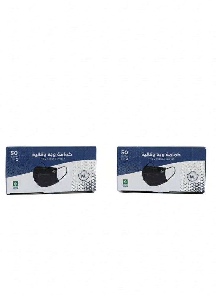 Medline Your everyday safety in its simplest form – Medical face masks for daily use – 2 packs of 50 masks (100 masks total) – 3 layers of protection with comfortable ear loops - Image 4