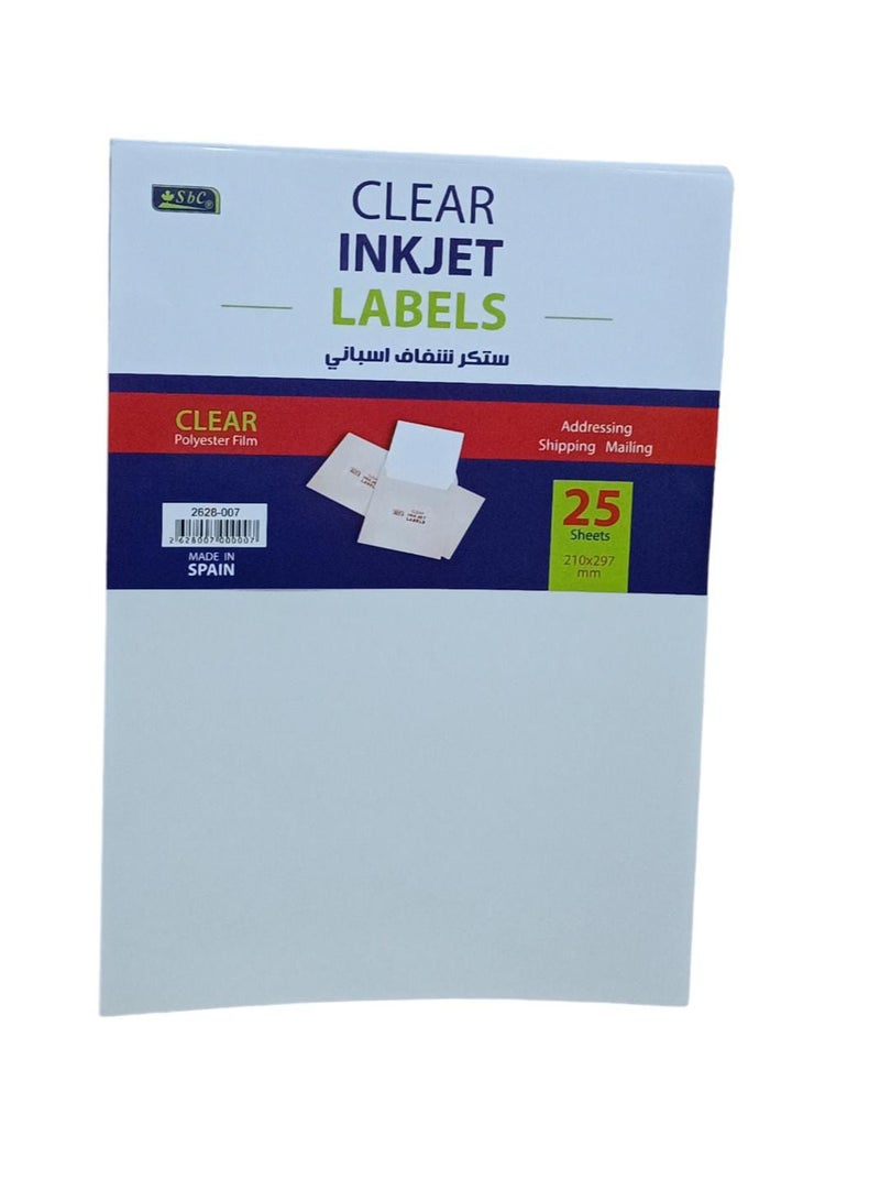 SBC 25 Sheets Inkjet Labels - Image 1