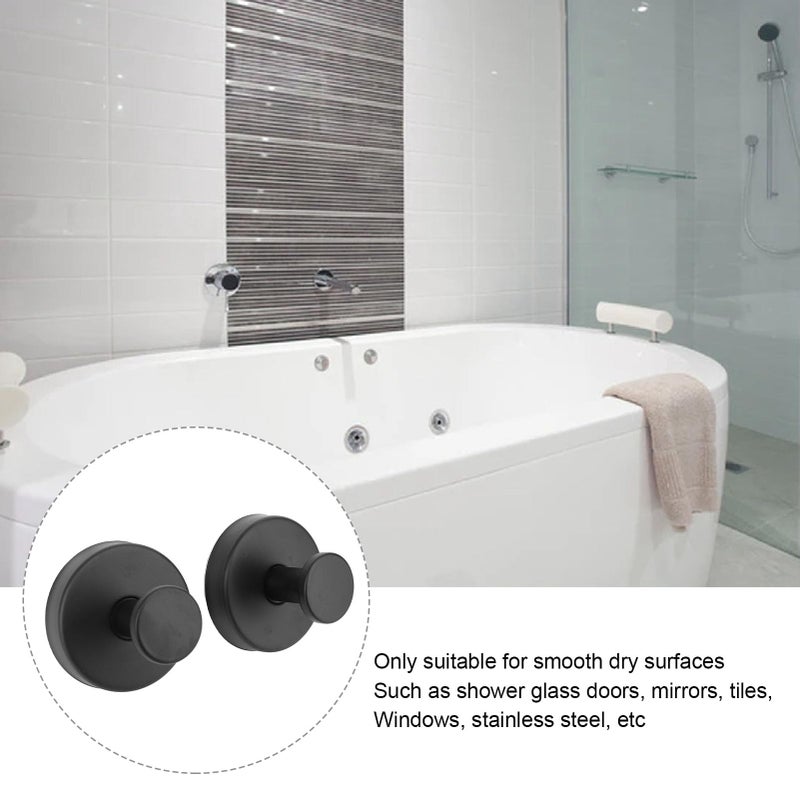 2Pcs Heavy Duty Stainless Steel Suction Cup Hooks for Bathroom Kitchen Glass Door Mirror Towel Shower - Image 4