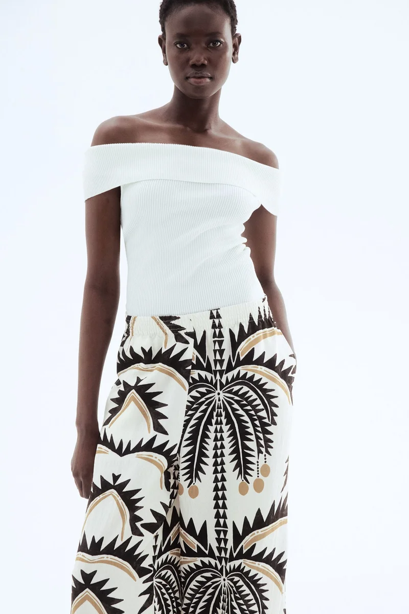 اتش اند ام بنطلون واسع بتصميم سهل الارتداء