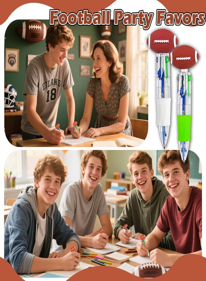 LiYiQ 12 Pcs Football Multicolor Pen in One Cartoon Cute Fun 4-in-1 Cute Pens Bulk Kawaii Football Shape Cool Ballpoint Pens for Kids Fun Gifts - Image 5