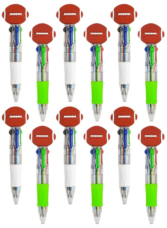 LiYiQ 12 Pcs Football Multicolor Pen in One Cartoon Cute Fun 4-in-1 Cute Pens Bulk Kawaii Football Shape Cool Ballpoint Pens for Kids Fun Gifts - Image 1
