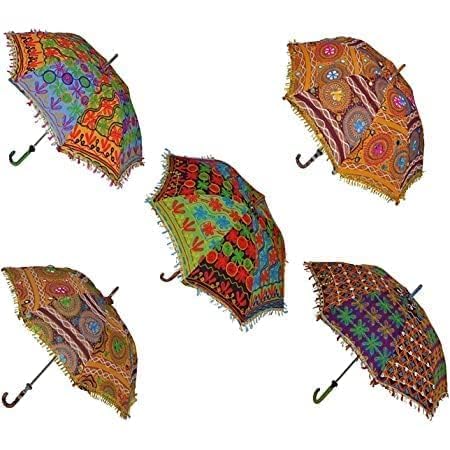 The Decor Affair 5-Pack Wedding Umbrellas & 4 Colorful Hanging Chakhris Set - Perfect for Festivals, Weddings, and Outdoor Celebrations - Image 5