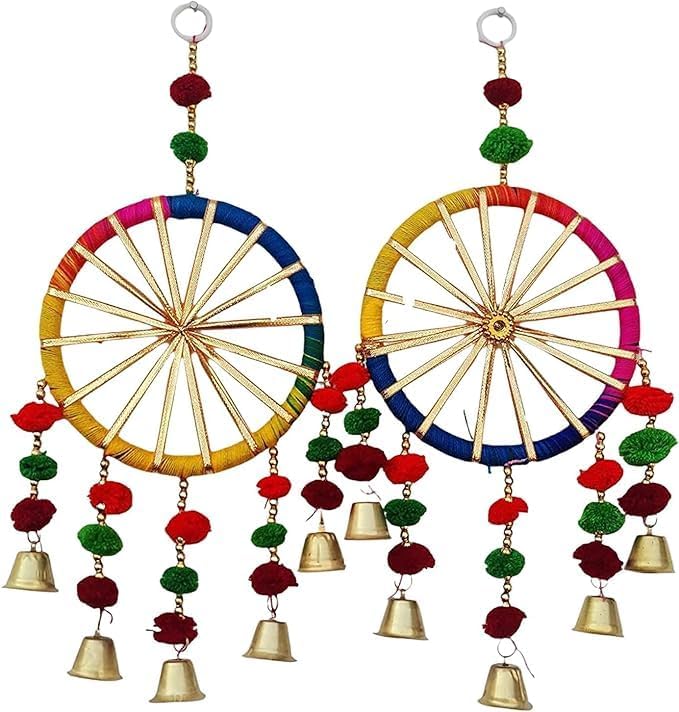 The Decor Affair 5-Pack Wedding Umbrellas & 4 Colorful Hanging Chakhris Set - Perfect for Festivals, Weddings, and Outdoor Celebrations - Image 3
