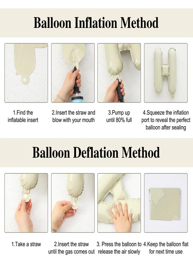 Netnology 16 Inch Beige Happy Birthday Balloon Banner, Cream White Foil Happy Birthday Balloons Sign for Boys Girls Men Women Birthday Party Decorations Supplies - Image 3