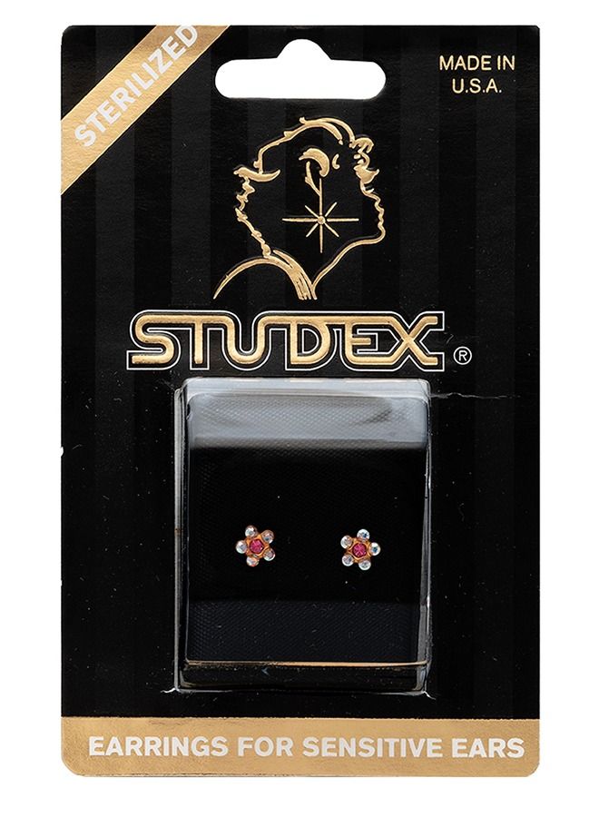 ستوديكس حلق الأذن ديزي أب/أكتوبرروزمطلي بالذهب الخالص24  قيراط|مثالي للإرتداء اليومي - Image 5