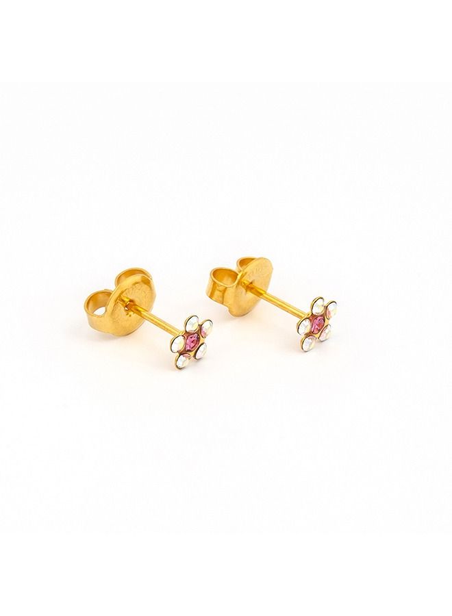 ستوديكس حلق الأذن ديزي أب/أكتوبرروزمطلي بالذهب الخالص24  قيراط|مثالي للإرتداء اليومي - Image 2