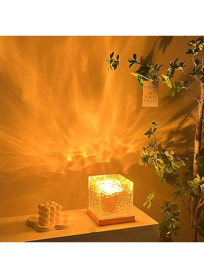 Water Ripple Night Light,Northern Lights Projector with USB Charging Port,3 Colors Changing Water Wave Lamp,Creative Bedside Flame Atmosphere Light Romantic Table Lamp Gift Starry Sky Projection Light - Image 4