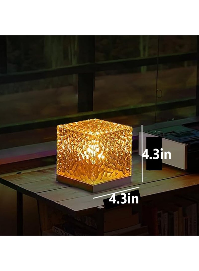 Water Ripple Night Light,Northern Lights Projector with USB Charging Port,3 Colors Changing Water Wave Lamp,Creative Bedside Flame Atmosphere Light Romantic Table Lamp Gift Starry Sky Projection Light - Image 5