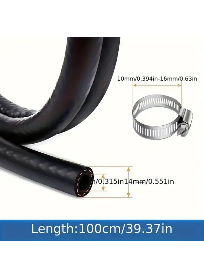 8mm Fuel Hose Kit With 6 Clamps For Lawnmower Car Tractor Small Engine Gas Line - Image 2