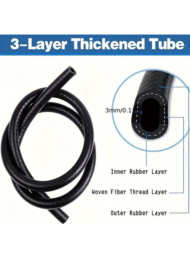 8mm Fuel Hose Kit With 6 Clamps For Lawnmower Car Tractor Small Engine Gas Line - Image 3