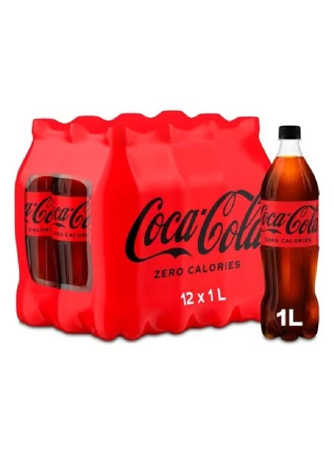Coca-Cola Carbonated Soft Drink Zero - 1L x 12