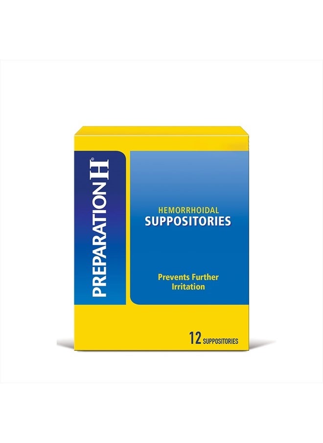 Preparation H Hemorrhoid Suppositories For Itching And Discomfort Relief - 12 Count (Pack of 1)  - Image 1