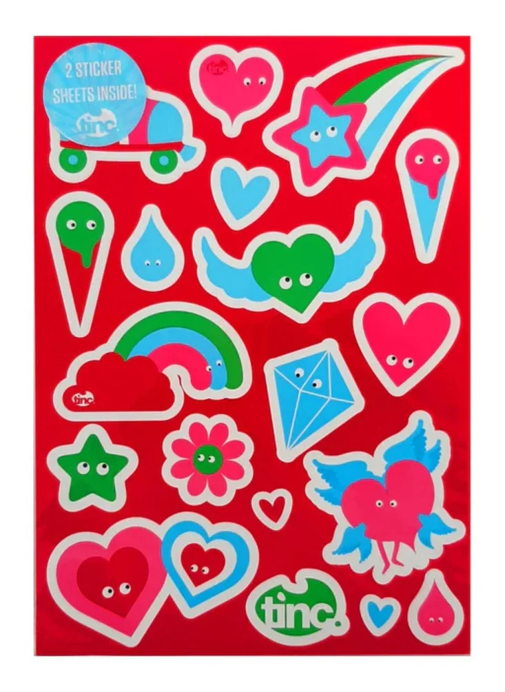 Tinc Hearts Sticker Sheet - Pink