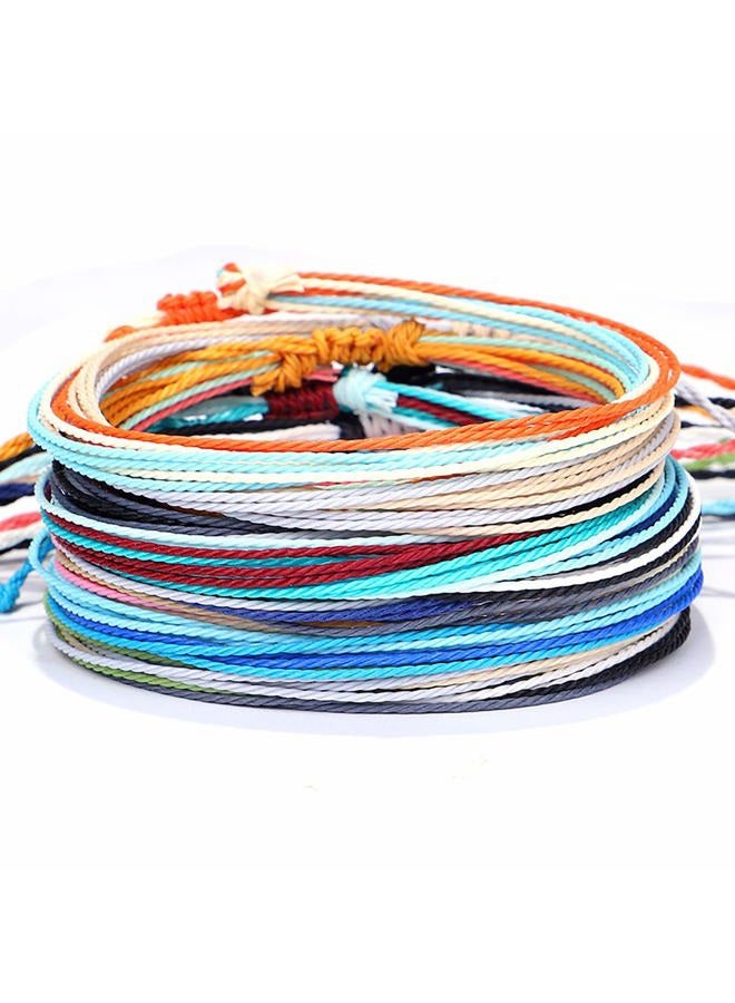 yfstyle 12Pcs Summer Beach Surfer Wave Bracelets Adjustable Handmade Waterproof Braided String Beaded Anklets Starfish Turtle Infinity Ankle Bracelets for Women Girls Boho Jewelry for Summer - Image 2