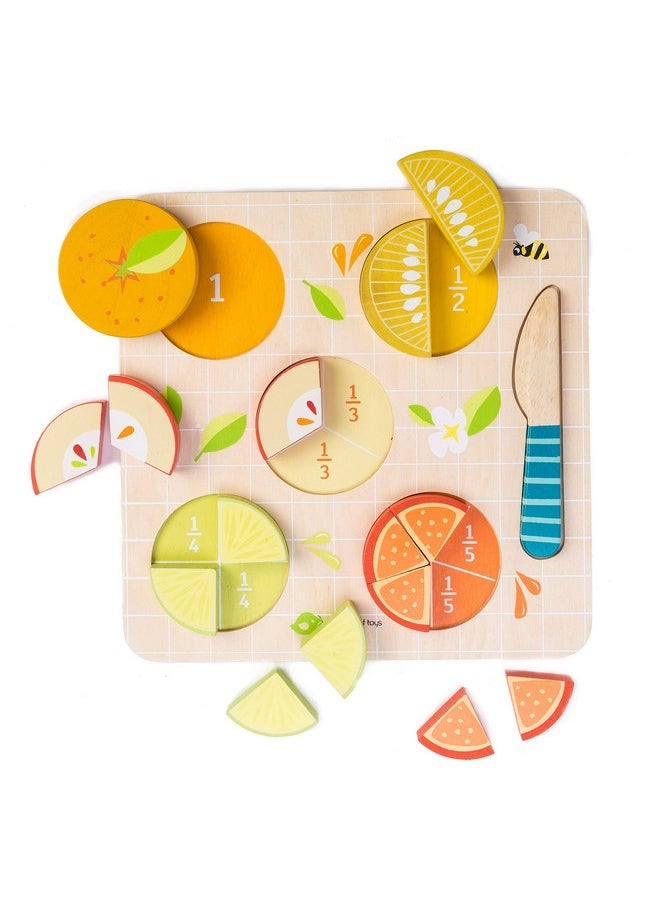 Tender Leaf Toys Citrus Fractions Math Learning Wooden Toys Sorting Toys Educational Game For 18M+  - Image 2