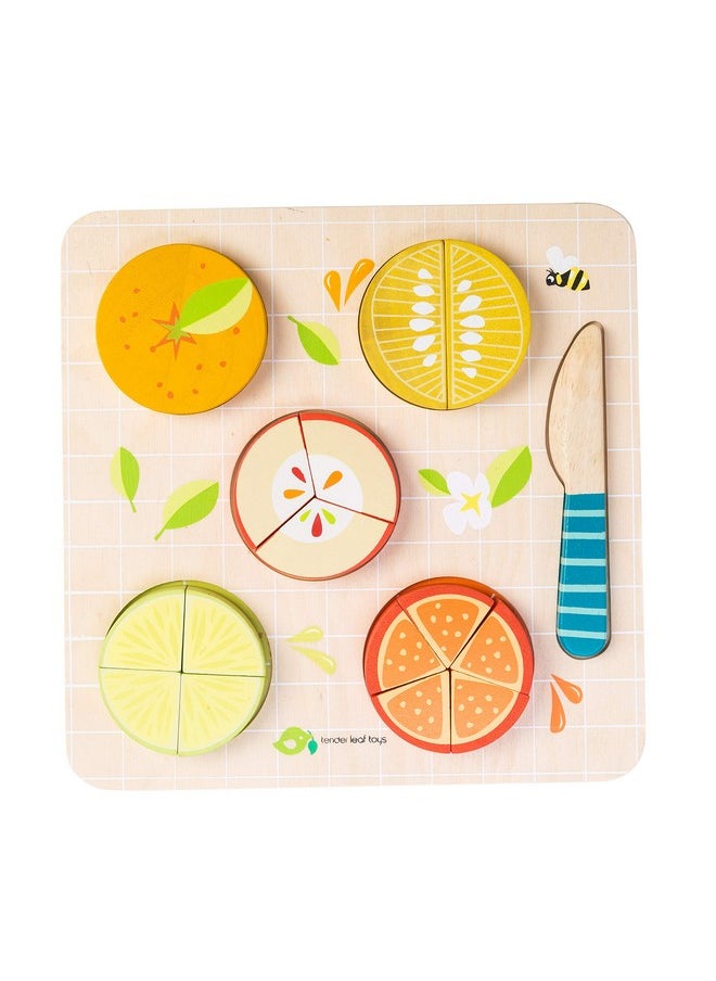 Tender Leaf Toys Citrus Fractions Math Learning Wooden Toys Sorting Toys Educational Game For 18M+  - Image 1