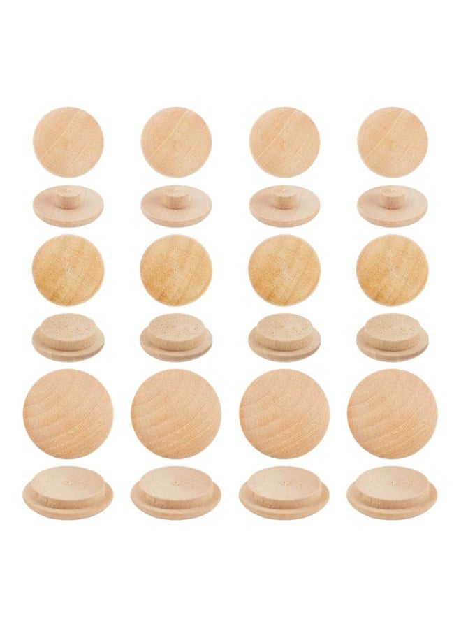 150 Pcs 3 Sizes Furniture ons Round Wood on Plugs Unfinished Mushroom Wooden Screw Hole on Hardwood Plug Caps for Locking Craft Decoration Woodworking 7MM 15MM 20MM
