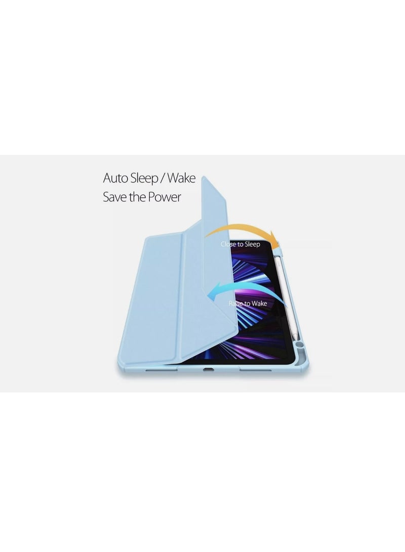 EVO New Compatible with iPad Pro - 2025 (8th Generation) M5  with Built-in Pencil Holder, for iPad Pro 13 Case with Hard Clear Back Shell, Support Pencil Pro & Pencil (USB-C), Auto Wake/Sleep,SkyBlue - Image 2
