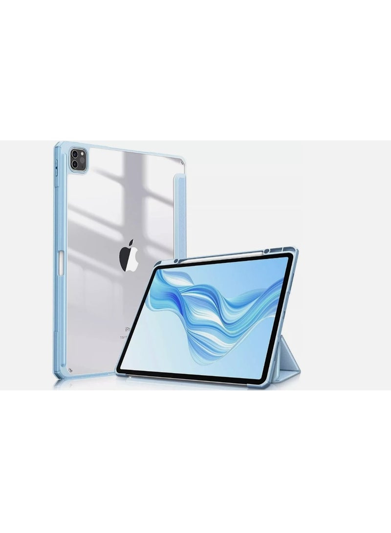EVO New Compatible with iPad Pro - 2025 (8th Generation) M5  with Built-in Pencil Holder, for iPad Pro 13 Case with Hard Clear Back Shell, Support Pencil Pro & Pencil (USB-C), Auto Wake/Sleep,SkyBlue - Image 1