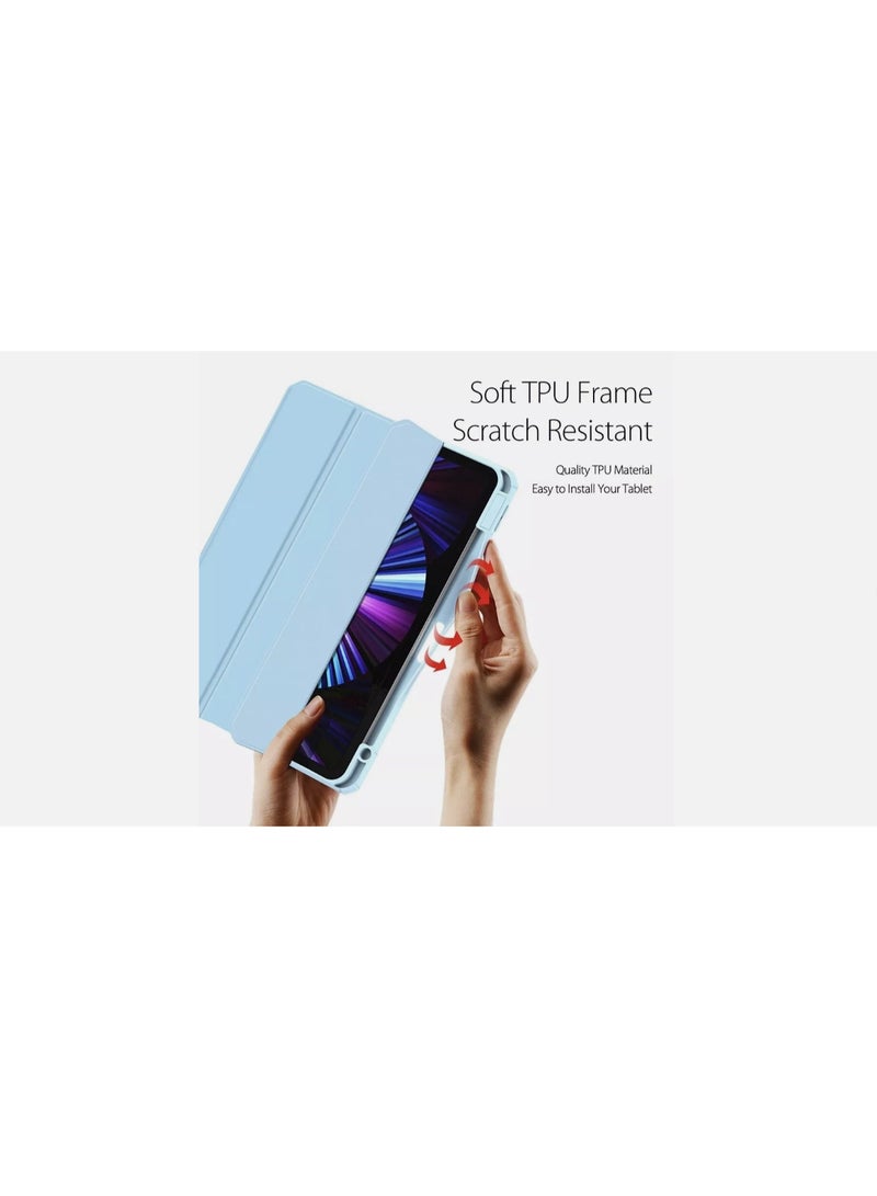 EVO New Compatible with iPad Pro - 2025 (8th Generation) M5  with Built-in Pencil Holder, for iPad Pro 13 Case with Hard Clear Back Shell, Support Pencil Pro & Pencil (USB-C), Auto Wake/Sleep,SkyBlue - Image 3