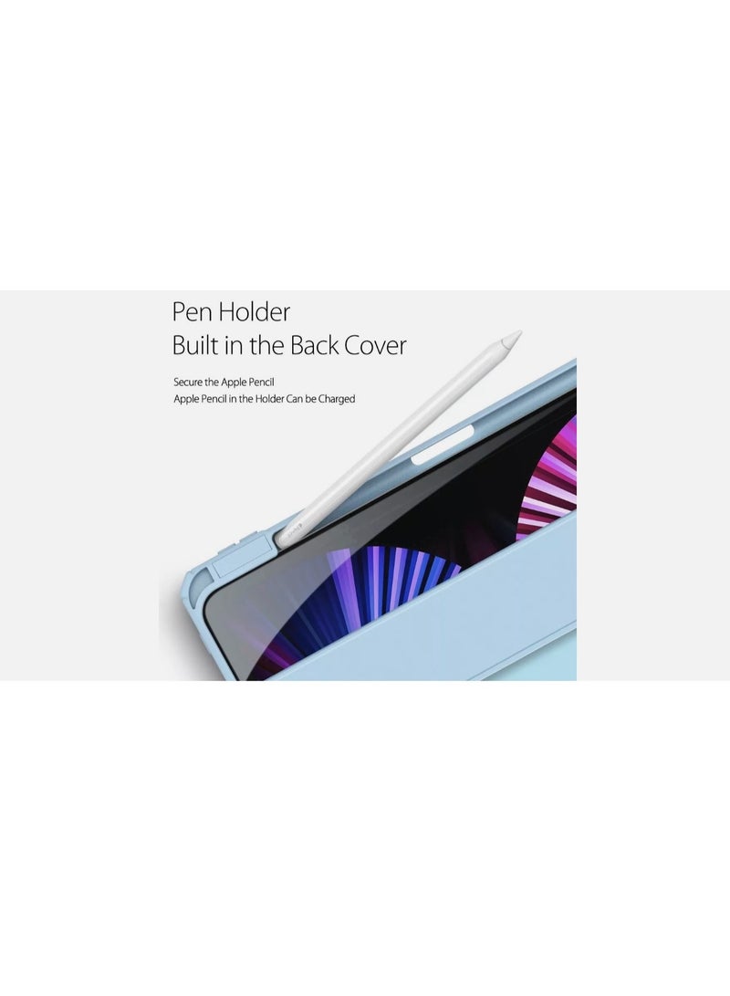 EVO New Compatible with iPad Pro - 2025 (8th Generation) M5  with Built-in Pencil Holder, for iPad Pro 13 Case with Hard Clear Back Shell, Support Pencil Pro & Pencil (USB-C), Auto Wake/Sleep,SkyBlue - Image 4