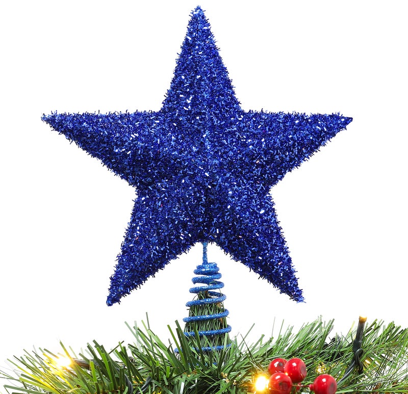 Christmas Concepts 28cm Sparkly Tree Top Star  Luxury Christmas Decorations Royal Blue