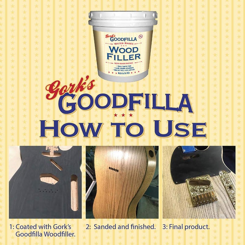 Goodfilla أبيض، 8 أونصة من الخشب وحشو الحبوب، قابل للتلوين، قابل للرمل، بدون نفايات، غير سام، صنع في الولايات المتحدة الأمريكية - Image 3