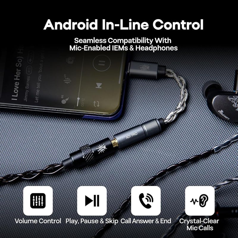 Linsoul Kiwi Ears AD1 Pro USB C DAC Adapter Cable, Custom DAC Chip, Official Web Customizable EQ Tuning, Ultra-Low Noise Portable IEM Amp for IEM Enthusiasts & Music Lovers (Type-C to 4.4mm) - Image 3