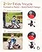 KRIDDO 2in1 Tricycle for Toddlers 155 Years Push Tricycle with Parent Steering Detachable Handle 9Stage Adjustable Handlebar Toddler Trike with Safety Belt Clutch Pedals  Dual Basket Pink - Image 4