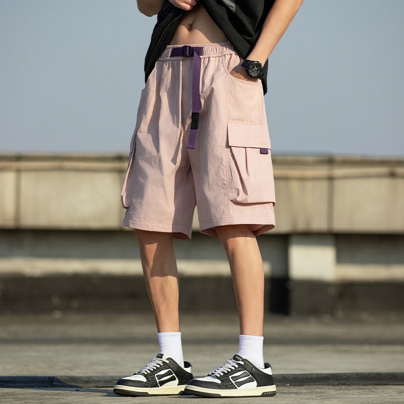American Style Ice Silk Workwear Shorts Mens Summer Trendy Brand Functional Loose Casual Outer Wear Quick-drying Sports Pants LT-lotus root starch