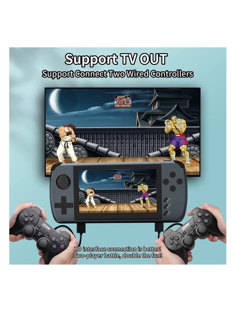 Handheld Game Console 4.3 Inch IPS HD Retro Game Console ATM7051 CPU Quad Core ARM CORTEX-A9 with 5000+ Classic Video Games, Support Multi-Emulator/HD Output/64GB TF Card  - Image 4