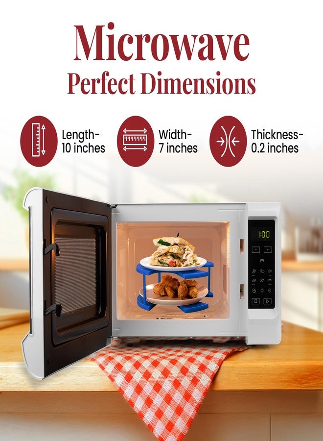 DoubleWave 2-in-1 Blue Microwave Plate Stacker | Sturdy and safe microwave plate stacker for convenient use | Perfect for stacking multiple bowls | BPA-Free and durable (Large) - Image 4
