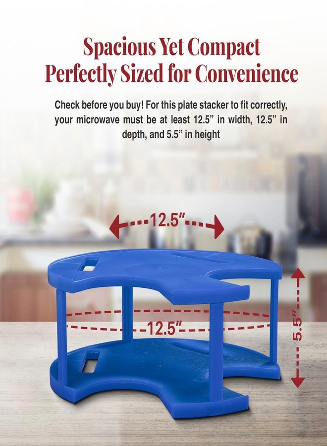 DoubleWave 2-in-1 Blue Microwave Plate Stacker | Sturdy and safe microwave plate stacker for convenient use | Perfect for stacking multiple bowls | BPA-Free and durable (Large) - Image 3