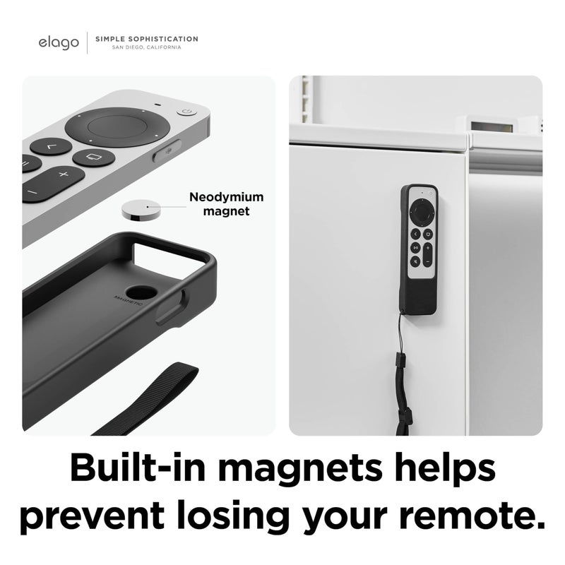 elago R1 Case Compatible with Apple TV 4K Siri Remote 3rd (2022) & 2nd Gen - Magnet Technology, Lanyard Included, Great Grip, Heavy Shock Absorption, Drop Protection, Full Access to All Functions - Image 3