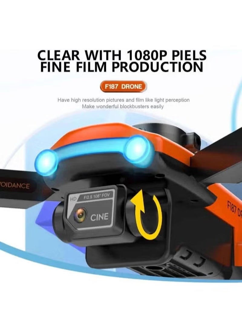 F187 Foldable FPV Drone with 1080P Camera – WiFi Connectivity, Gravity Sensor, Stable Flight, Compact Design, Ideal for Aerial Photography, Vlogging, and Fun Flights, Easy to Use for Beginners and Experts