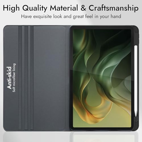 Robustrion Case Cover for Moto Pad 60 Neo Cover 11" with [Pencil Holder], Folio Flip Cover Case for Moto Pad 60 Neo Cover 11" Tablet [Auto Sleep Wake Support] - Marble Green - Image 3