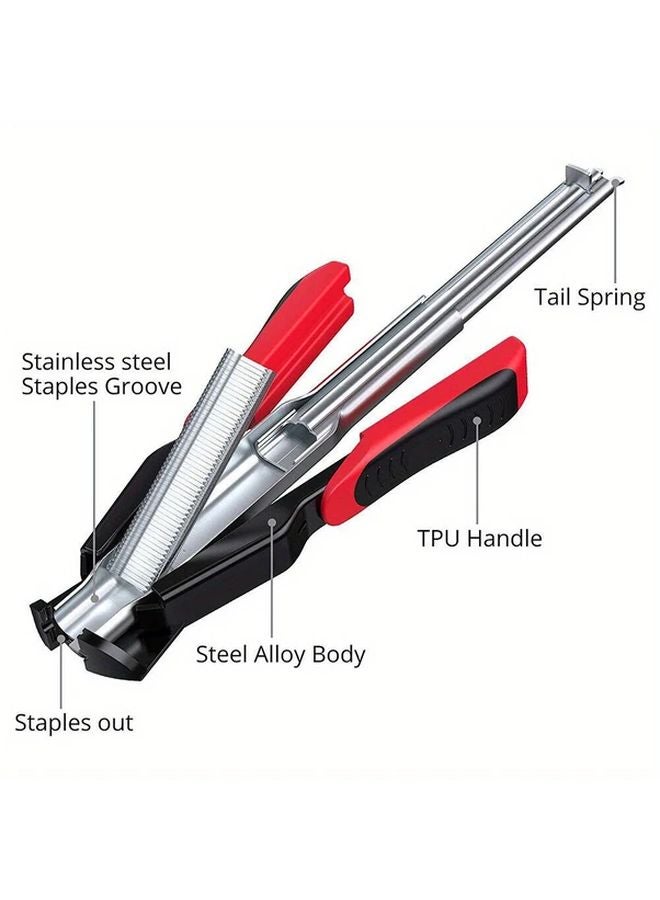 Heavy Duty Hog Ring Pliers With Automatic Manual Feed For C Ring Staples With 100 Hot Rings - Image 3