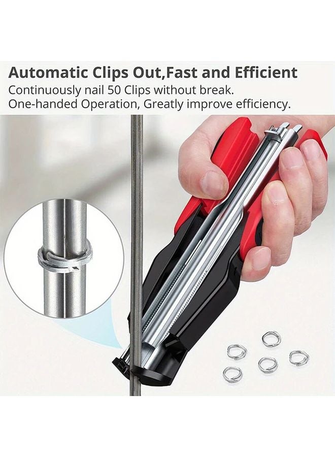 Heavy Duty Hog Ring Pliers With Automatic Manual Feed For C Ring Staples With 100 Hot Rings - Image 4