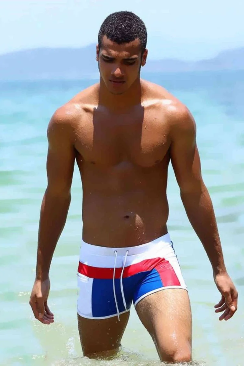 انجلسين Multicolored Lycra Men's Marine Shorts