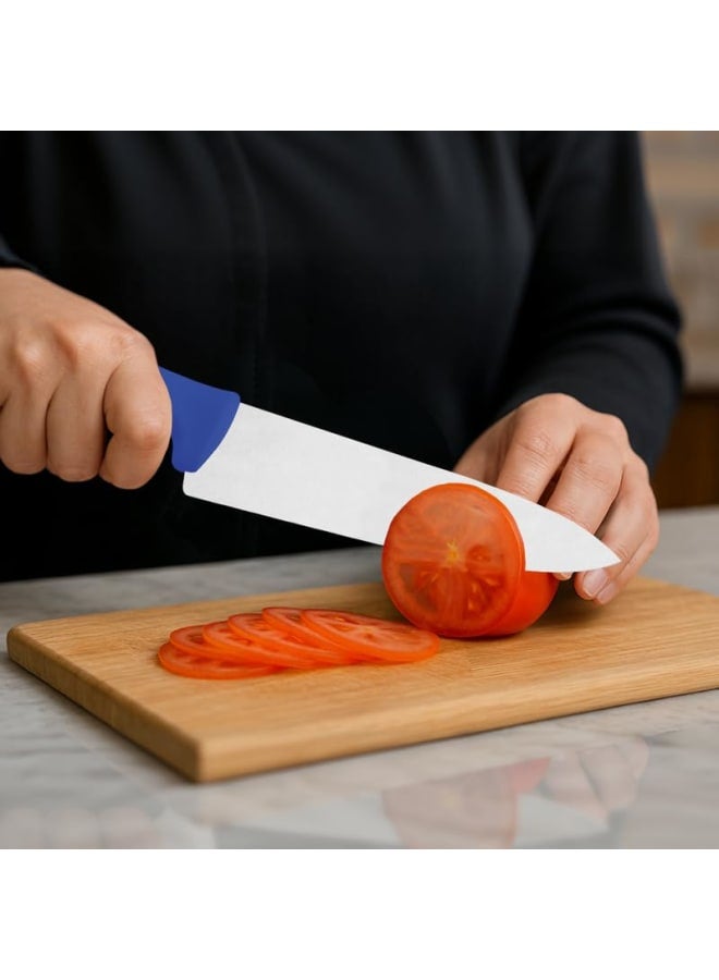 Tramontina Professional 8" Meat Knife, Stainless Steel Blade, Blue Polypropylene Handle, Durable and Precision Cutting Tool - Image 3