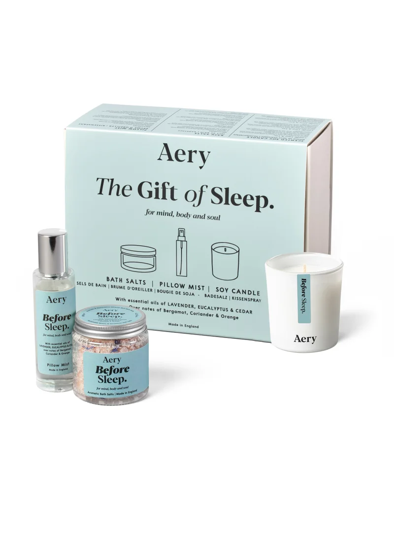 ايري ليفينج Aery Living Gift Of Sleep Set - 100g Bath Salts, 50ml Pillow Mist, 85g Candle