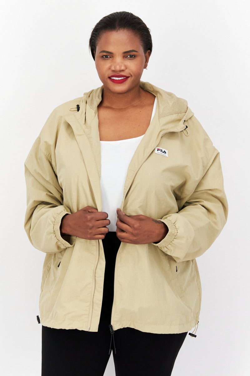 FILA Women Sportswear Fit Training Jacket, Khaki - Image 1