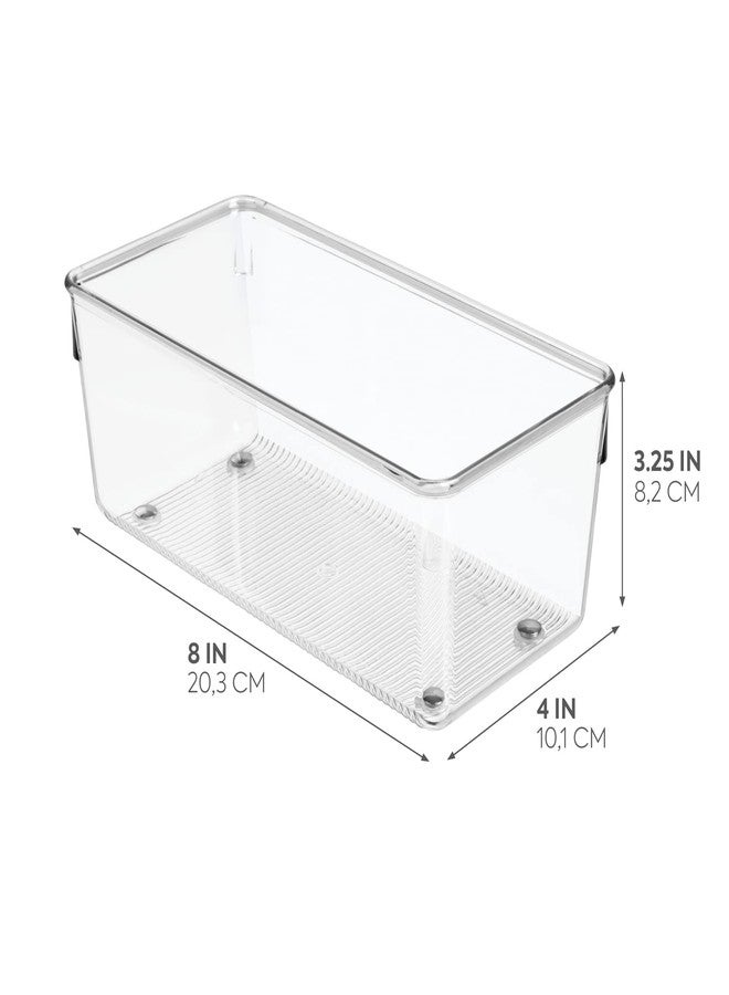 InterDesign iDesign Linus Plastic Kitchen Drawer Organizer for Silverware, Spatulas, Cutlery, Gadgets, Office Supplies, Cosmetics, 4" x 8" x 3" - Clear - Image 2