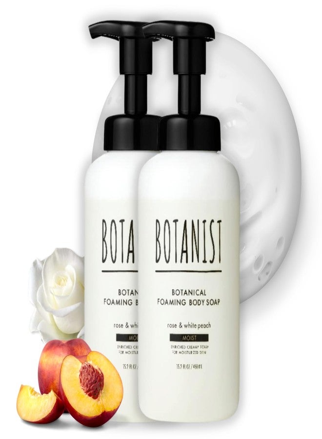 Botanist Foaming Body Wash for Sensitive Skin & Babies, Moisturizing Body Soap with Organic Shea Butter, Almond Oil, Cocoa Butter from Japan, Sulfate & Paraben Free, Rose& White Peach 30.4 Fl Oz - Image 1