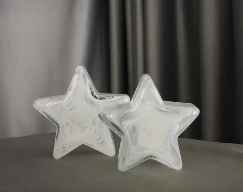 Missi Decorative White Handmade Glass Star Object-8 cm