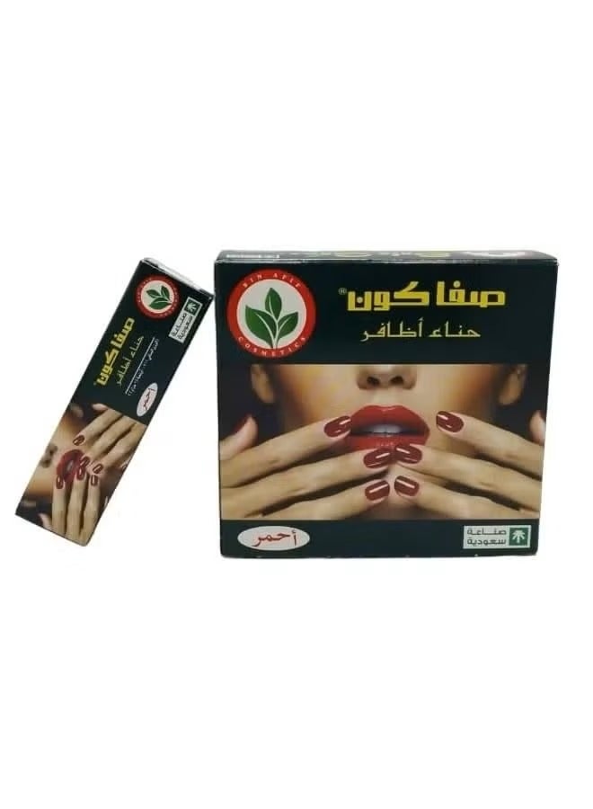 صفا حناء الاظافر صفا كون احمر 12 قطعة - Image 1
