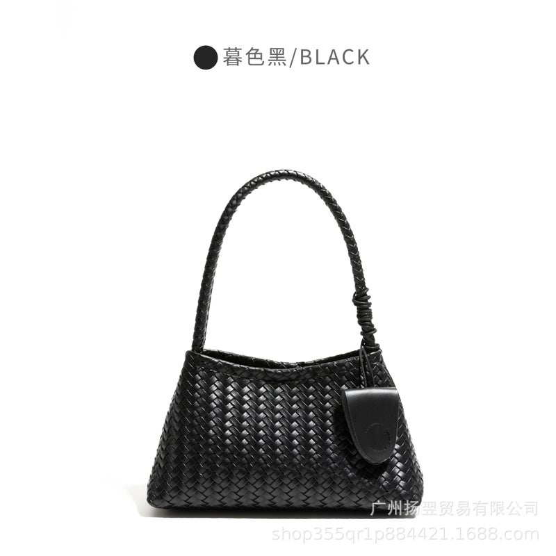Handmade Simple Woven Women'S Bag Style Elegant Armpit Bag Personalized One-Shoulder Classic Baguette Bag Trendy Bag - Image 1